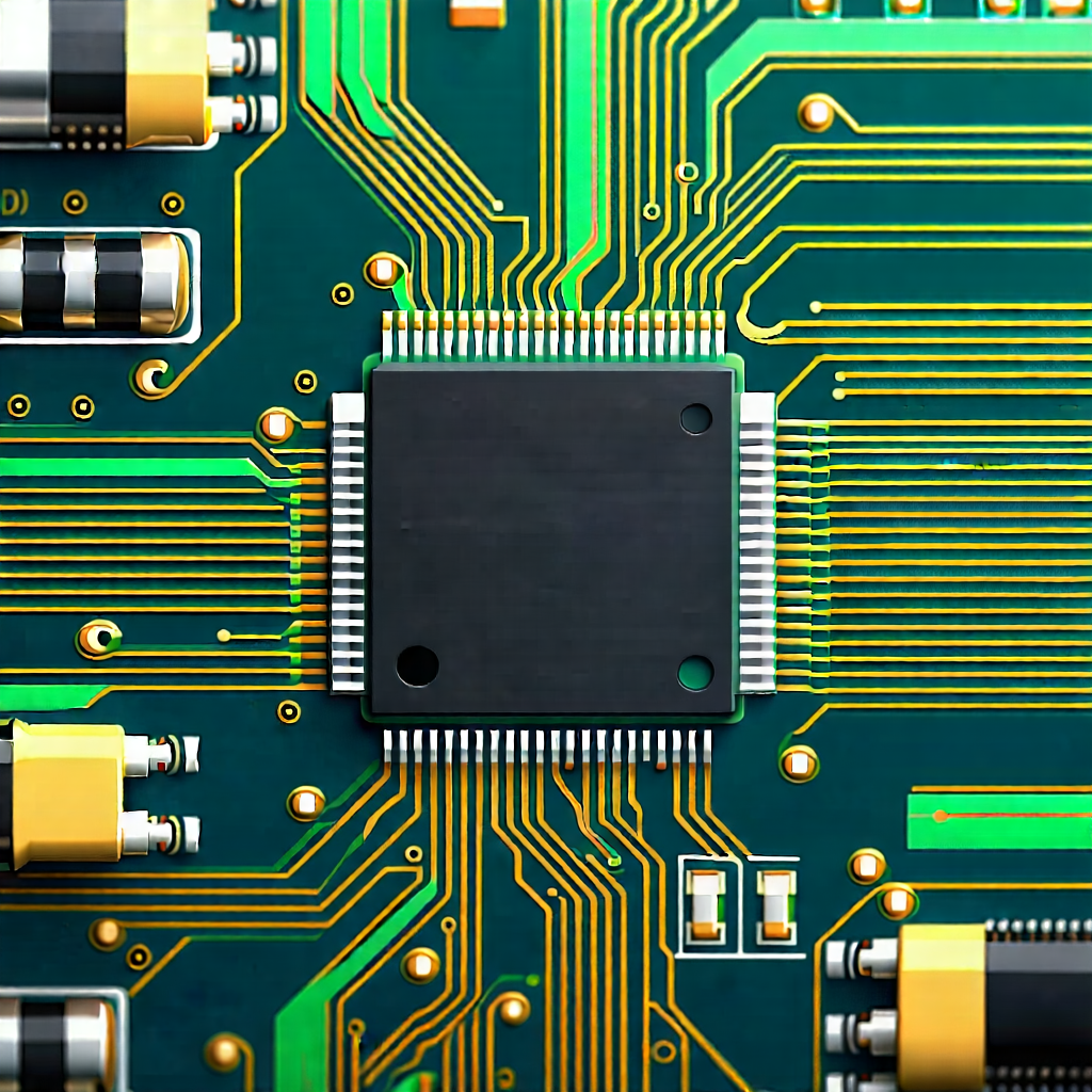 Tech Technical Illustration: Close-up of electronic circuit
