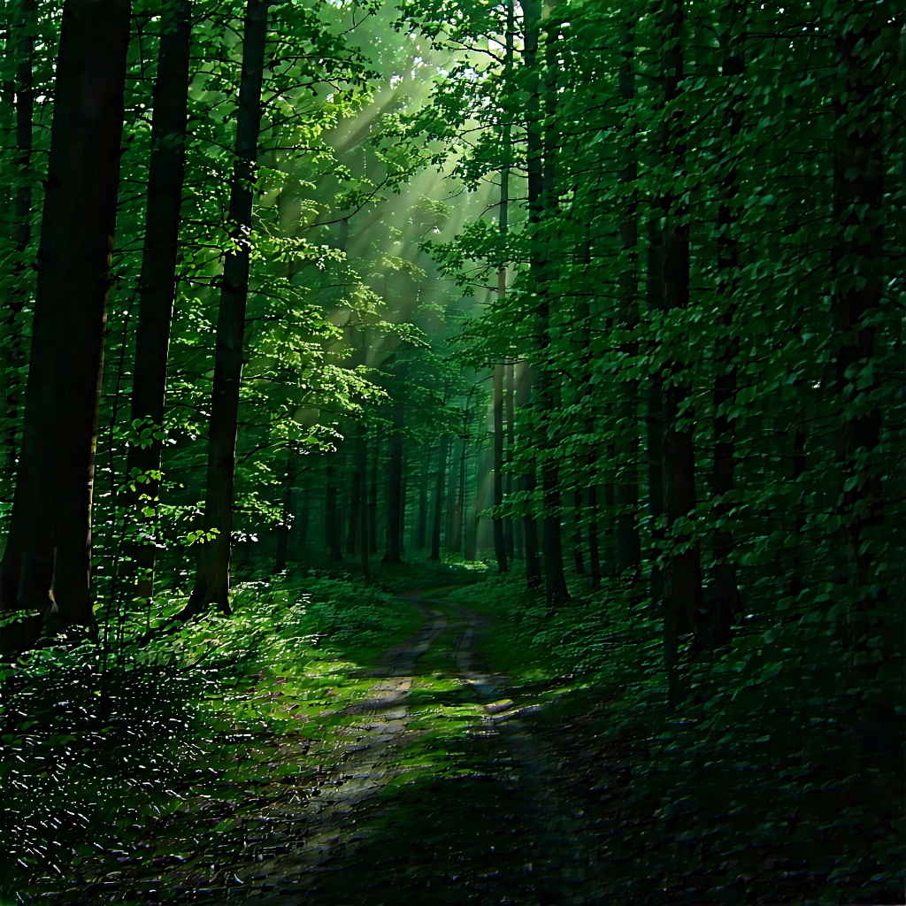 Nature Graphic Design: Path Through Dense Forest With Image, There