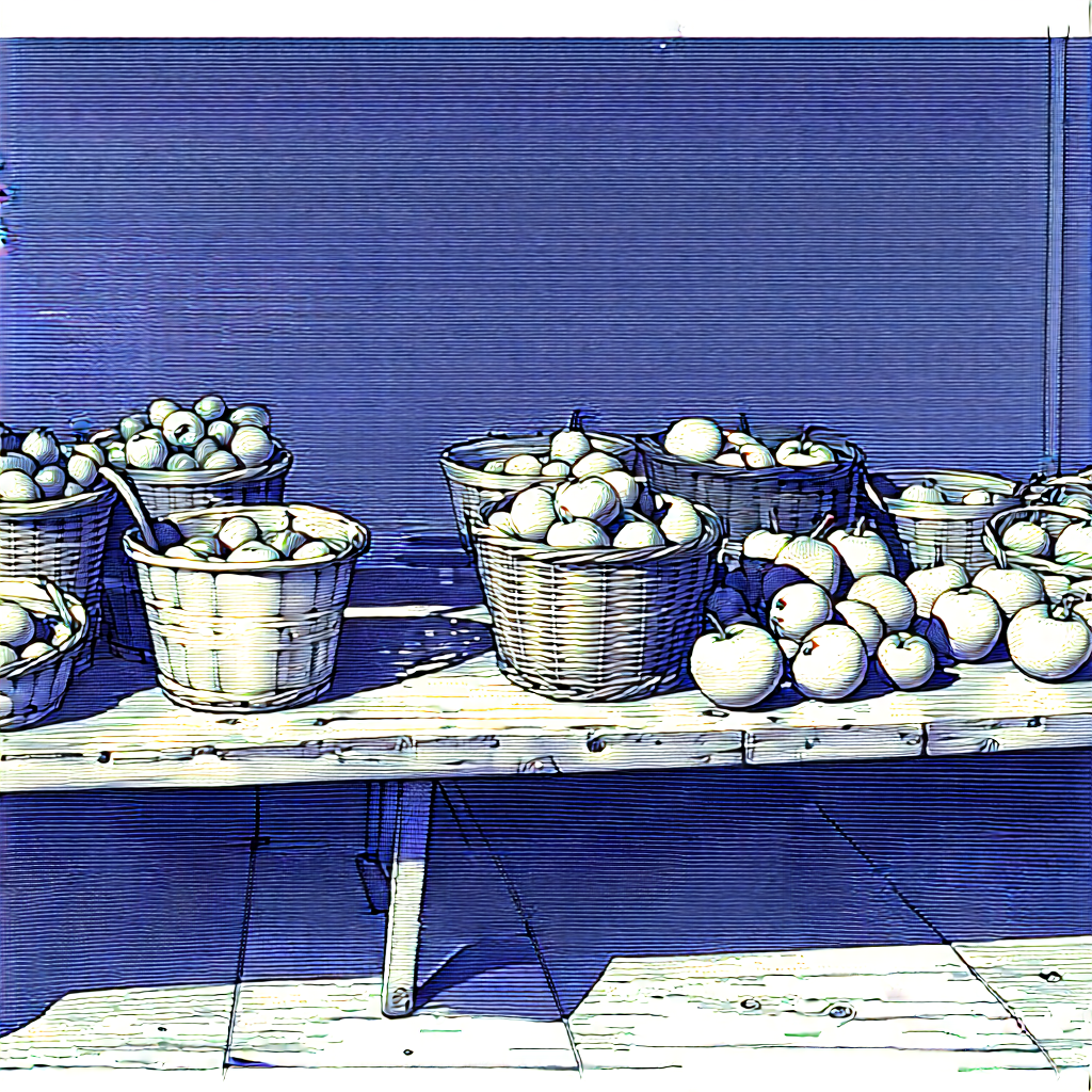 Urban Ink Drawing: Urban Farmers Market Scene With There Several