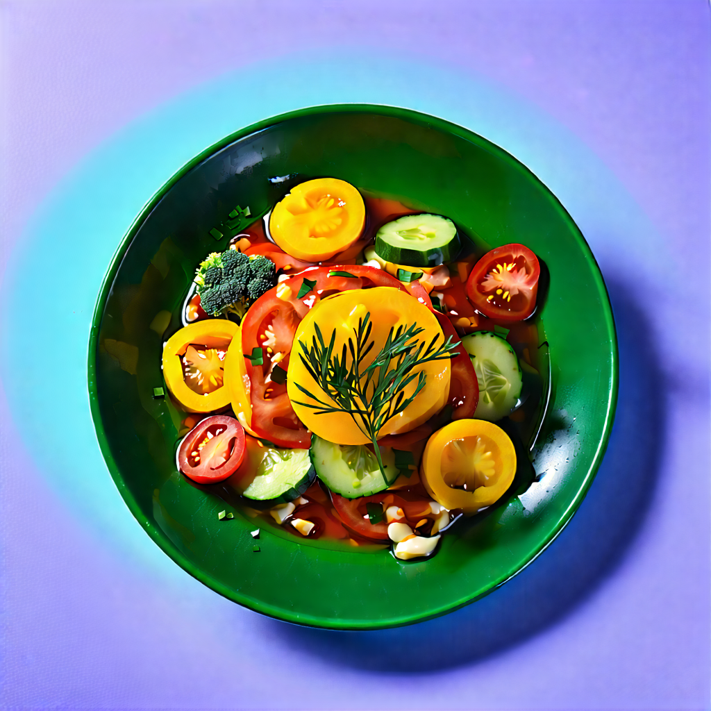Lifestyle Technical Illustration: Plant-based Dish Prepared With Seasonal Produce With Green Bowl