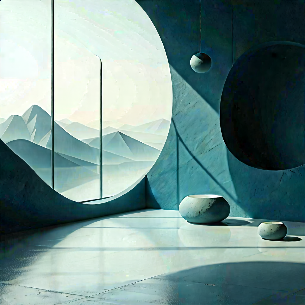 Abstract Landscape Photography: (minimalist:1.4) Collection With Geometric Shape With Image, There