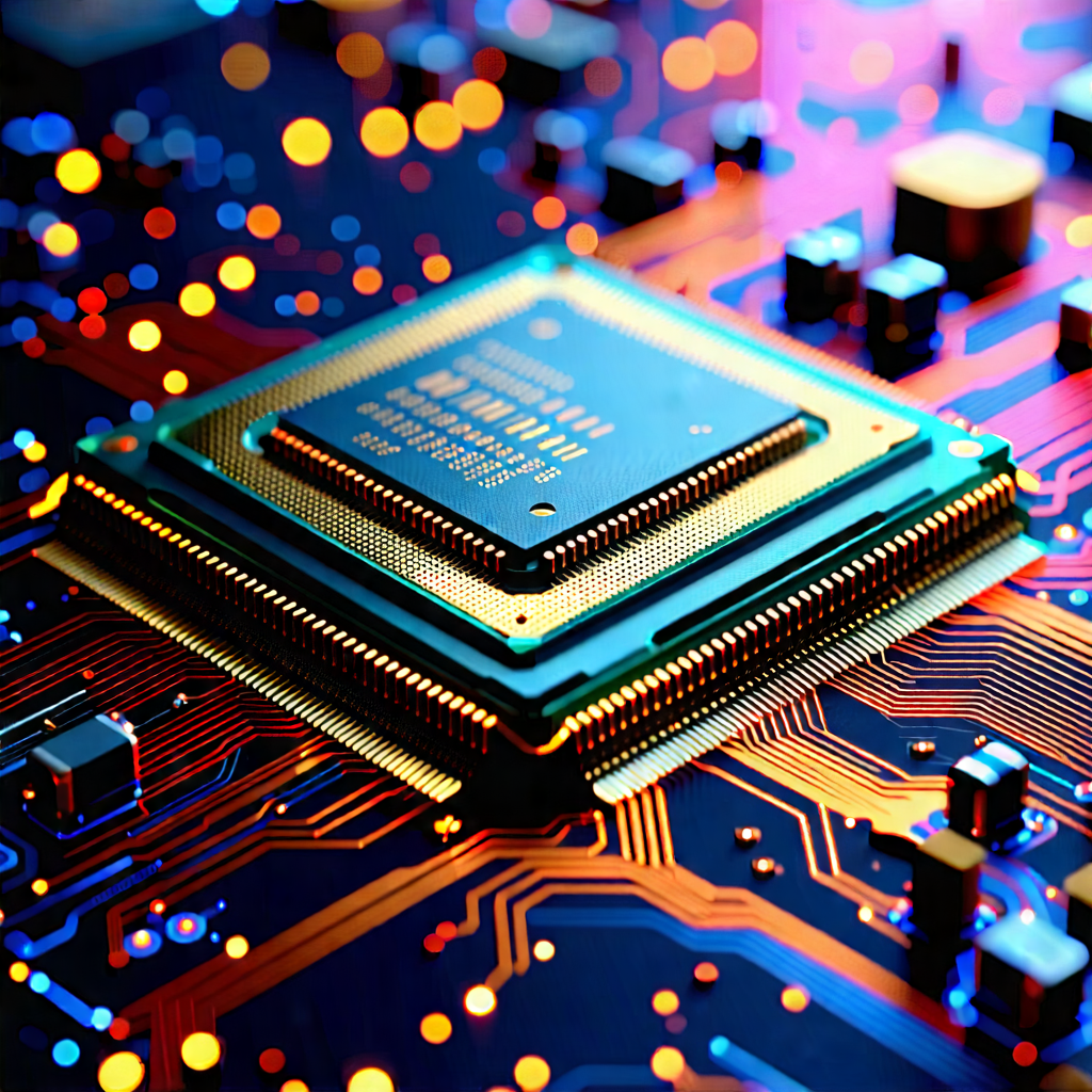 Tech Digital Illustration: Close-up Of Microprocessor With Close-up Computer