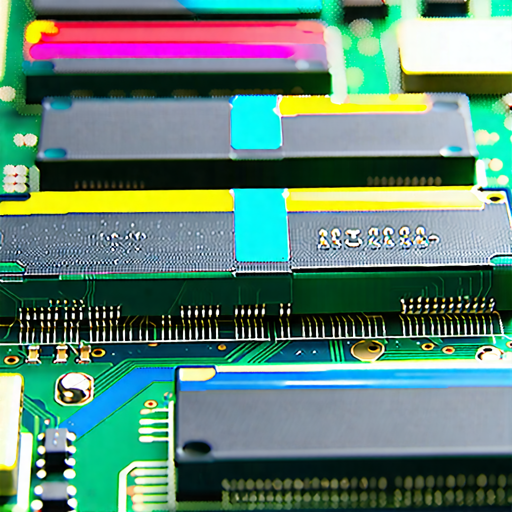 Tech Gouache Painting: Close-up of memory module