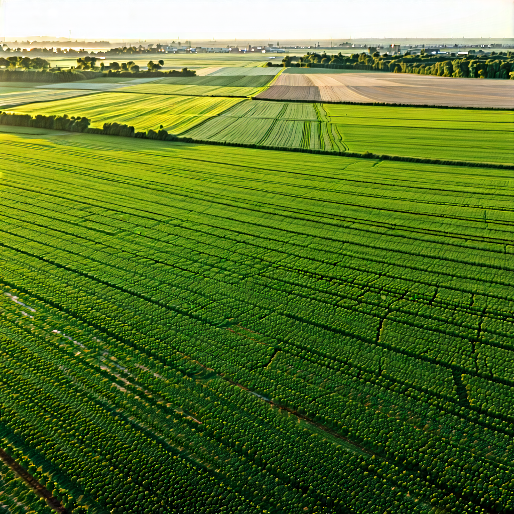 Nature Long Exposure Photography: Aerial view of agricultural fields