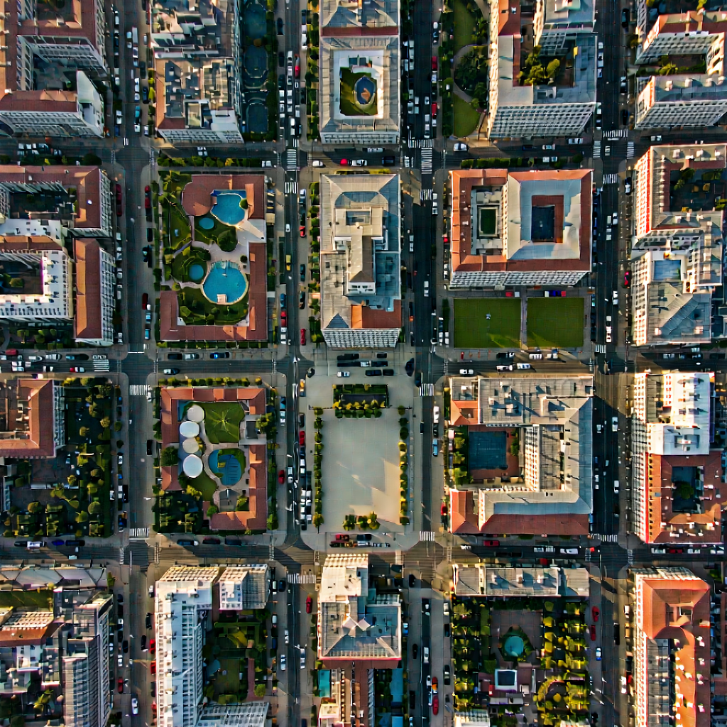 Urban Product Photography: Aerial view of cultural district