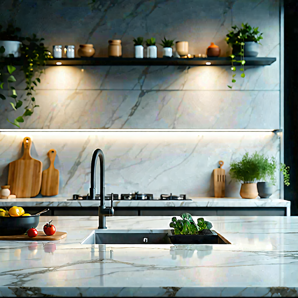 Lifestyle Commercial Photography: Modern Kitchen With Minimalist Decor With Kitchen Sink