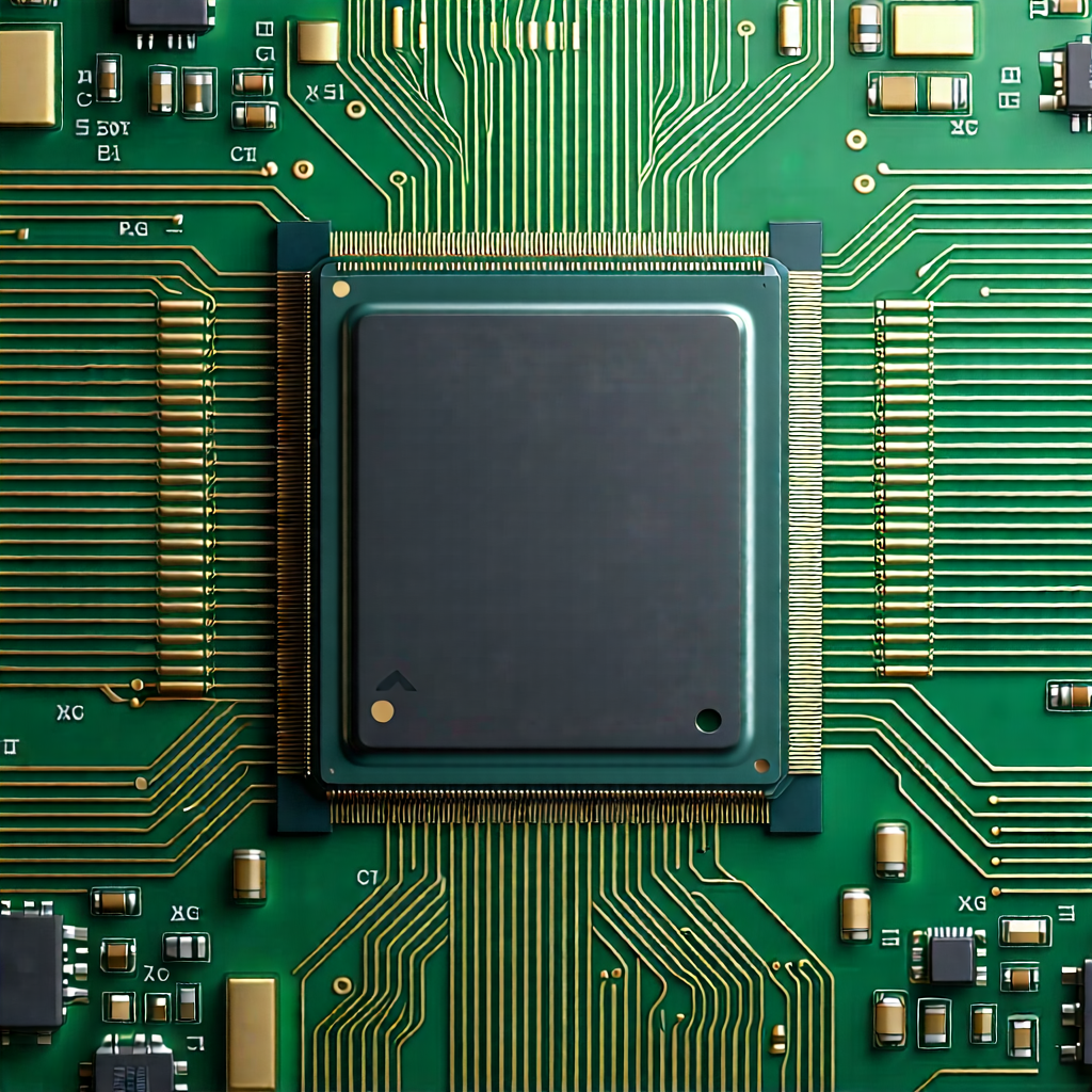Tech 3D Render: Close-up of microprocessor