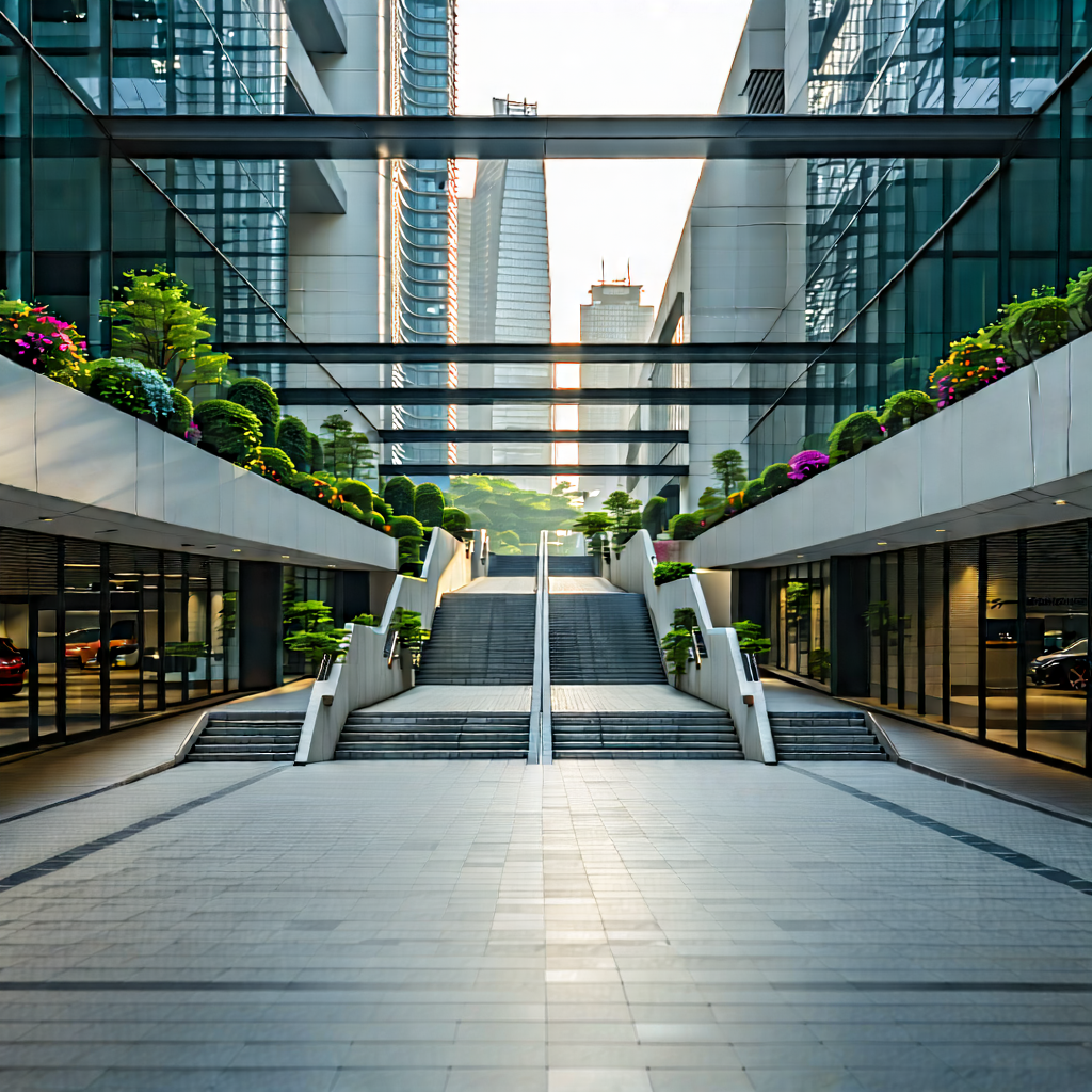 Urban Professional Photography: Urban Street With Modern Architecture With Large, Modern