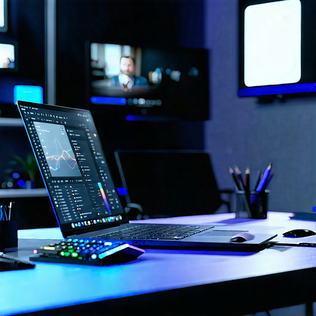 Business Cinema 4D: Tech professional using laptop