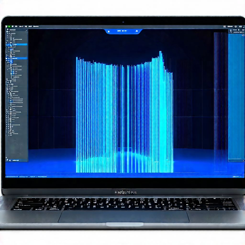 Tech Hdr Photography: Laptop With Data Visualization With Laptop Computer