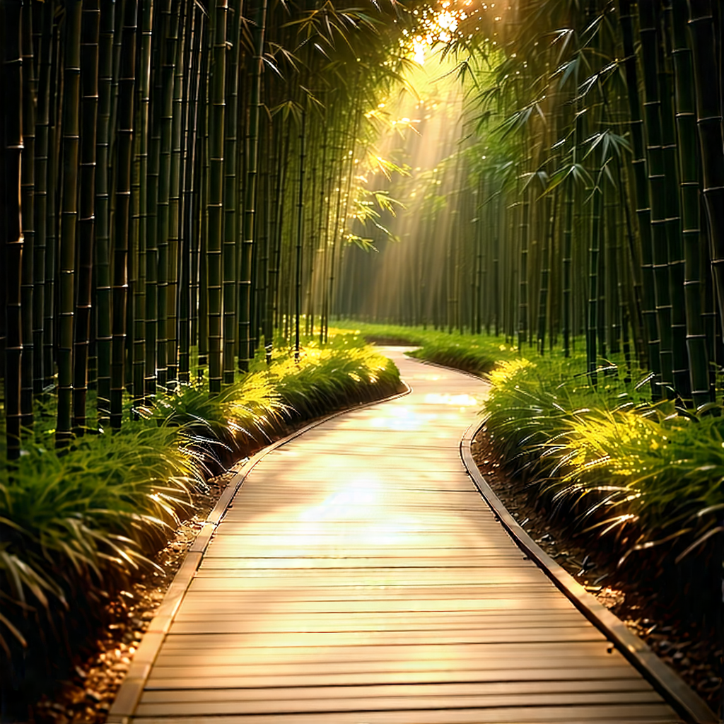 Nature Hdr Photography: Path through bamboo grove
