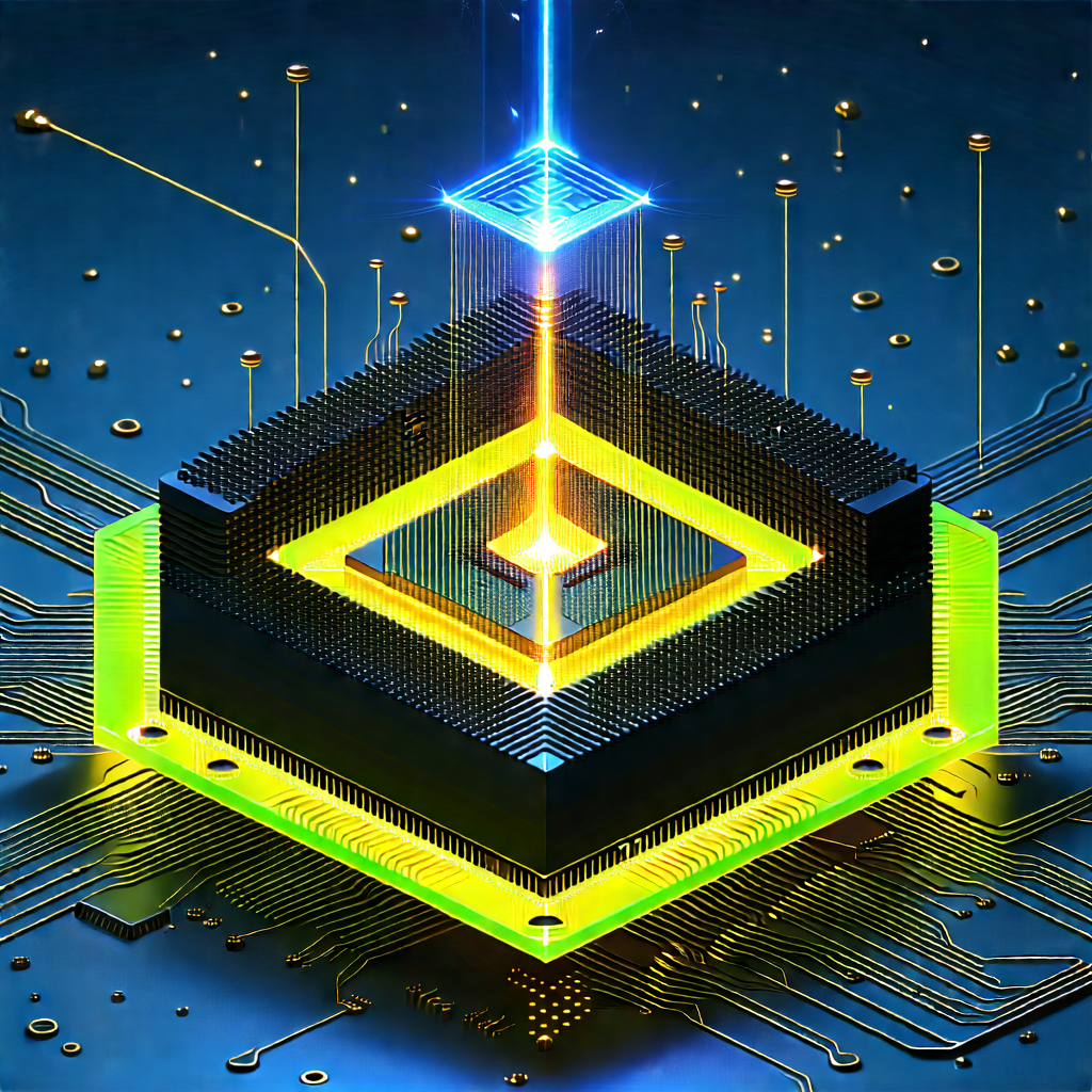 Quantum computer with laser scanning