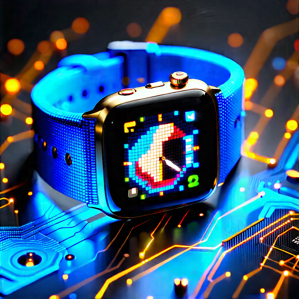 Smart watch with (digital:1.14) artwork