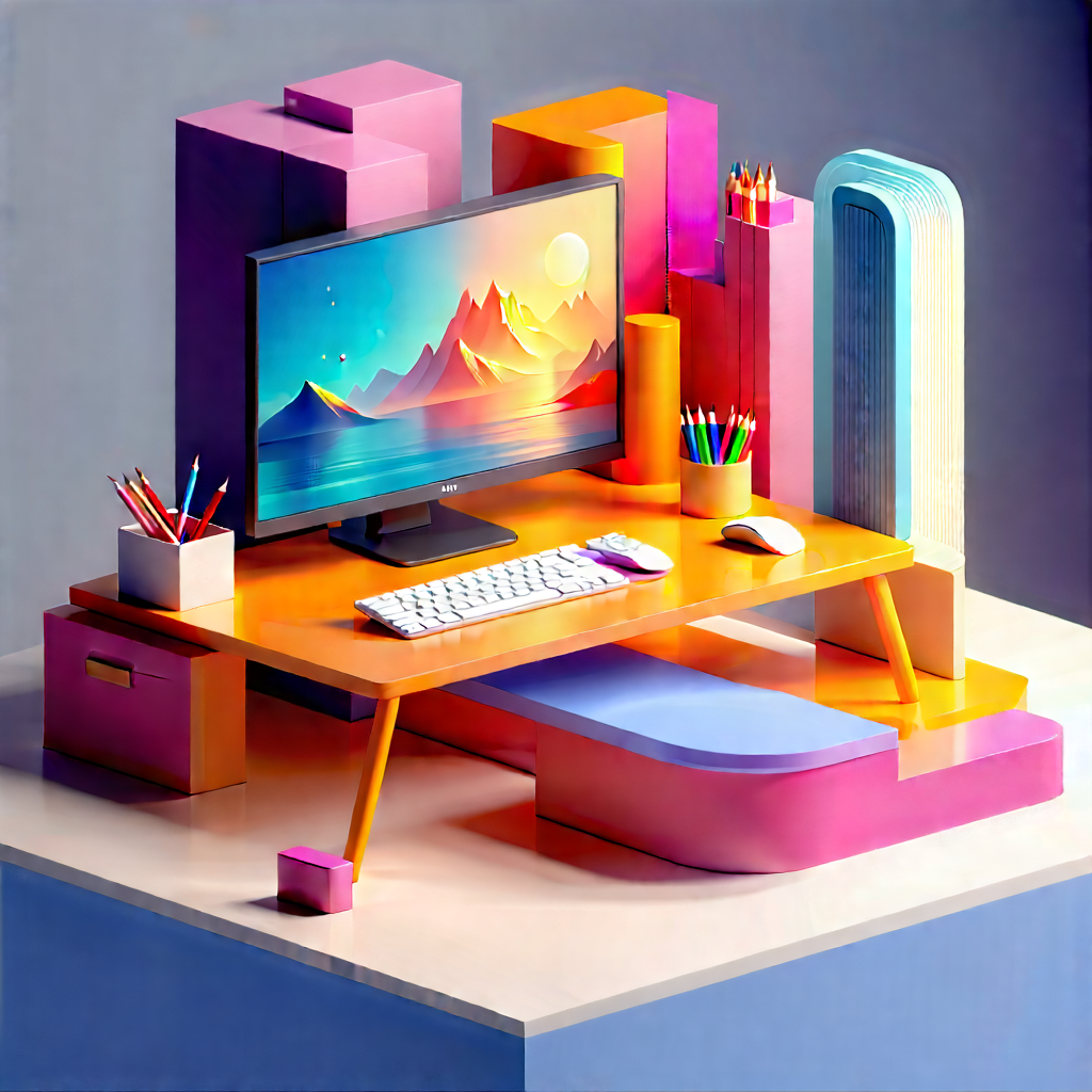 Futuristic digital workspace