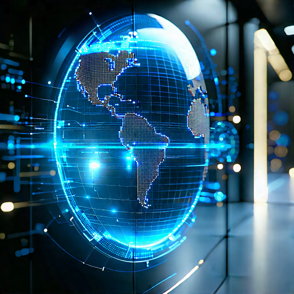 Artificial Intelligence Visualization With Large, Blue,