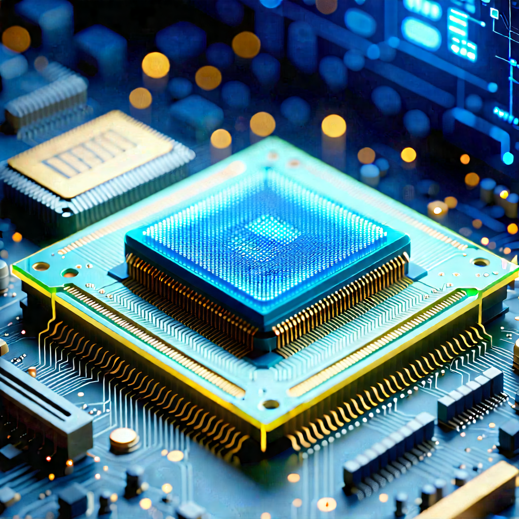 Close-up Of Microprocessor With Close-up Computer