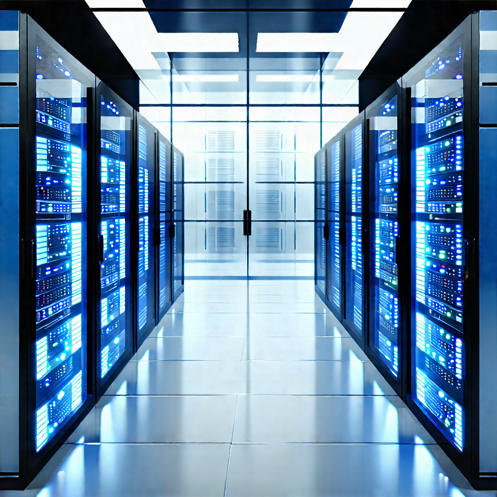 Server rack with data streams