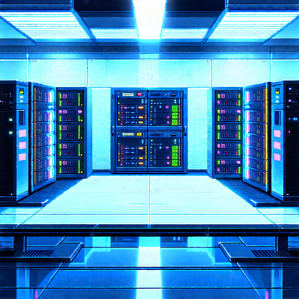 Futuristic Server Room With Image, There