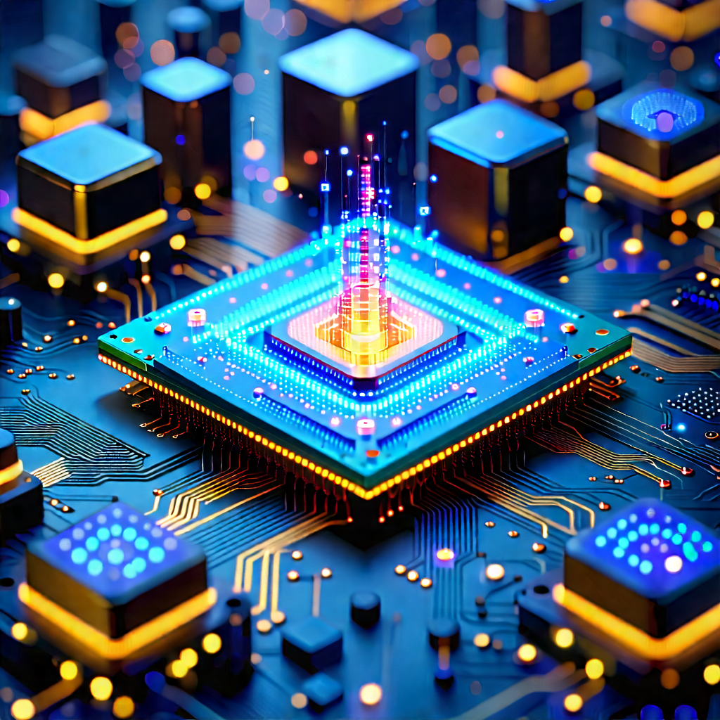 Close-up Of Sensor Array With Futuristic Cityscape