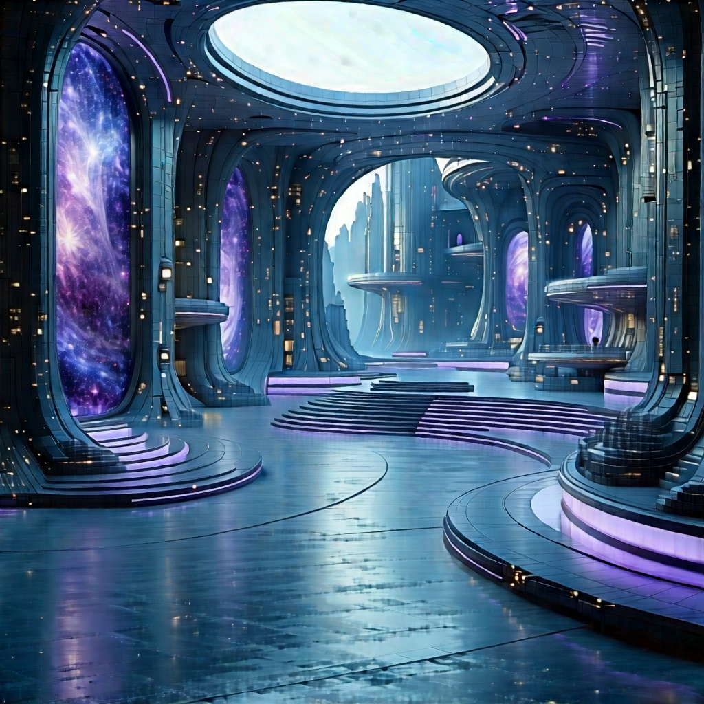Futuristic Innovation Hub With Futuristic Setting,