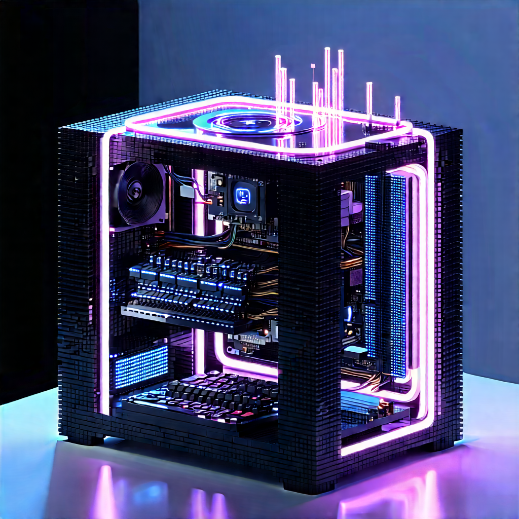 Quantum computer with neon accents
