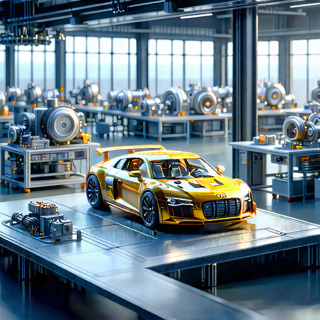 Automotive Technology In Manufacturing Facility With Yellow Sports