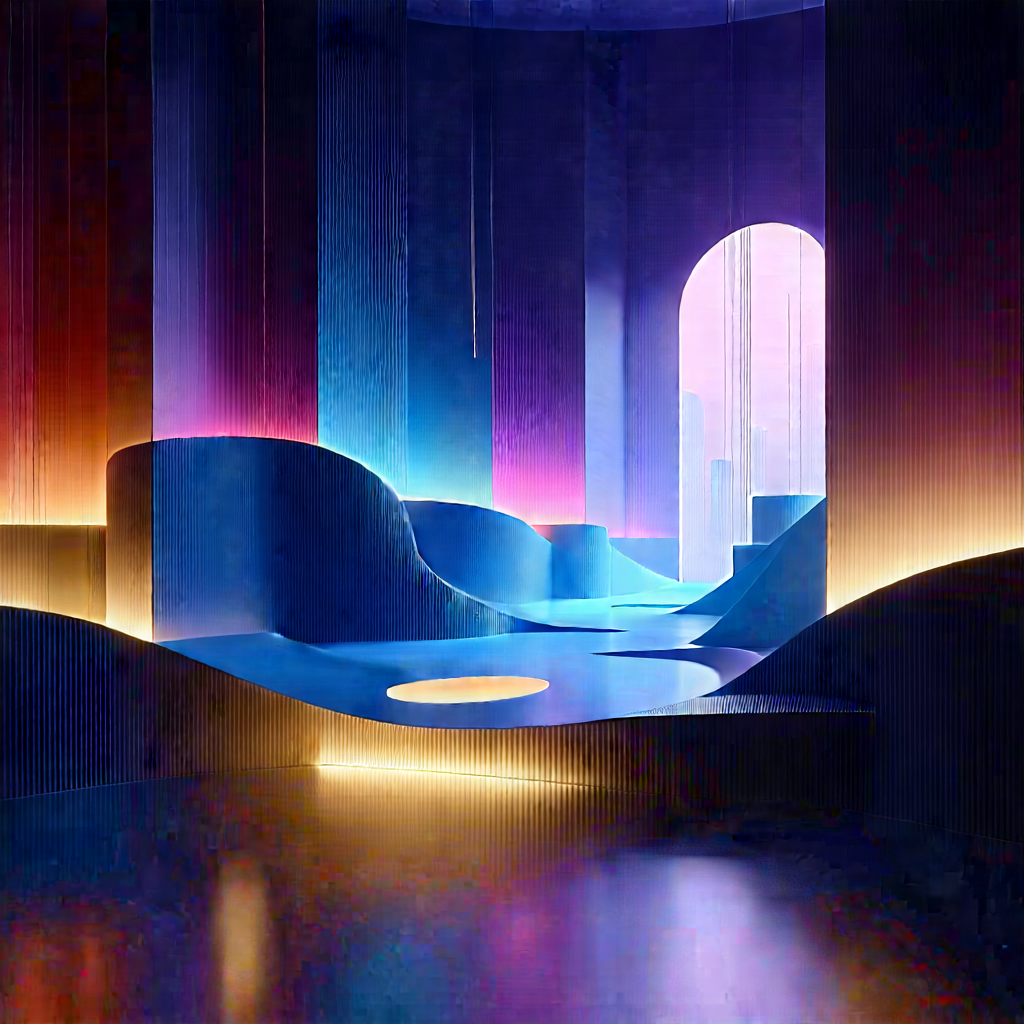 Futuristic tech startup office