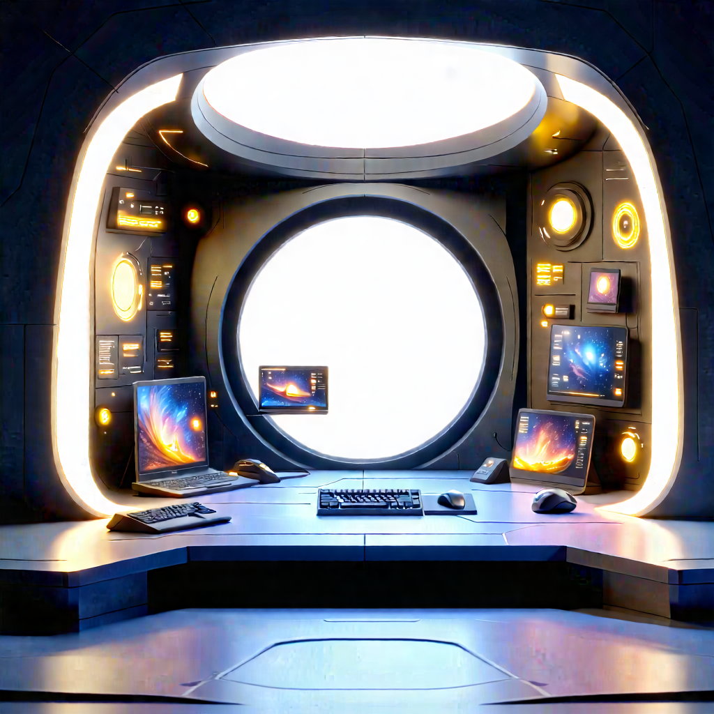 Futuristic digital workspace