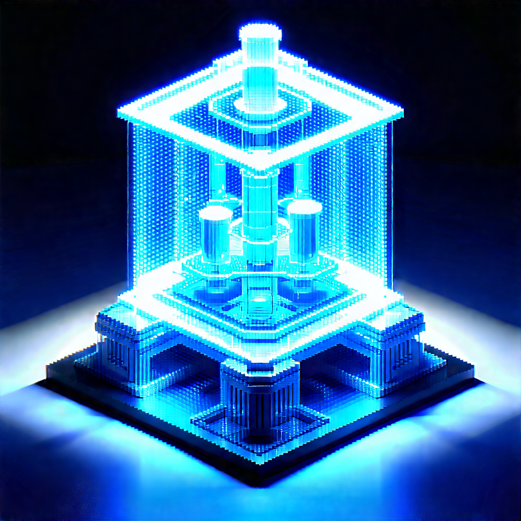 Futuristic Research Laboratory With Blue, Three-dimensional
