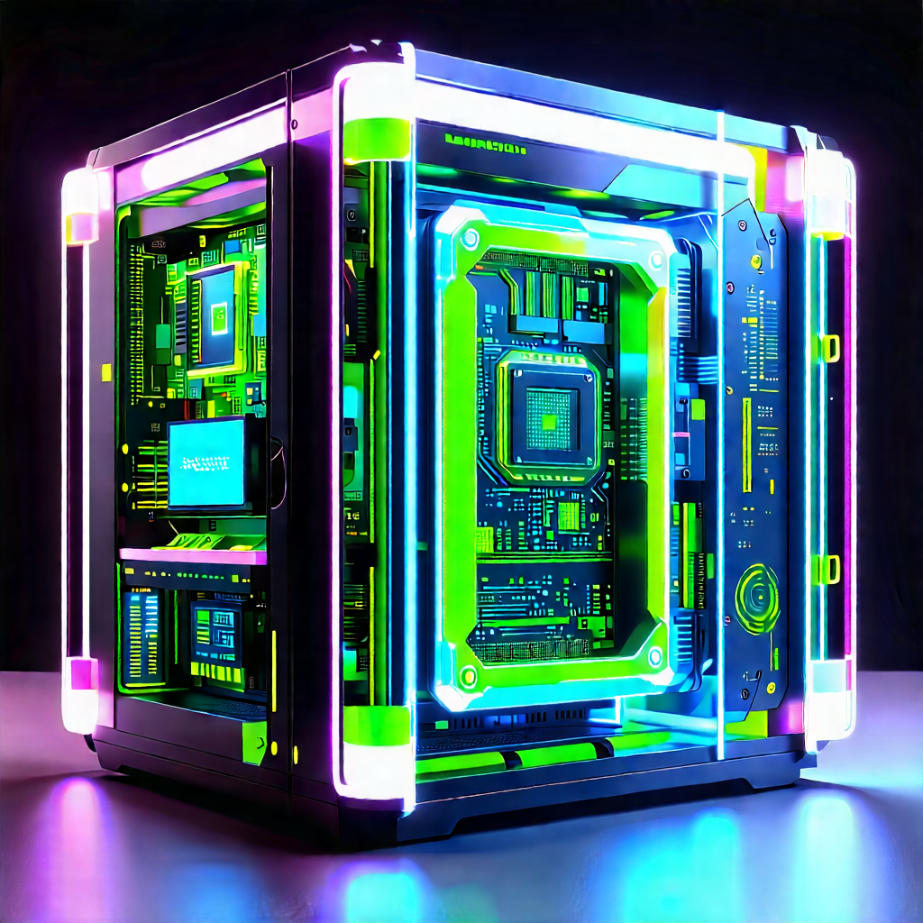 Quantum computer with neon accents