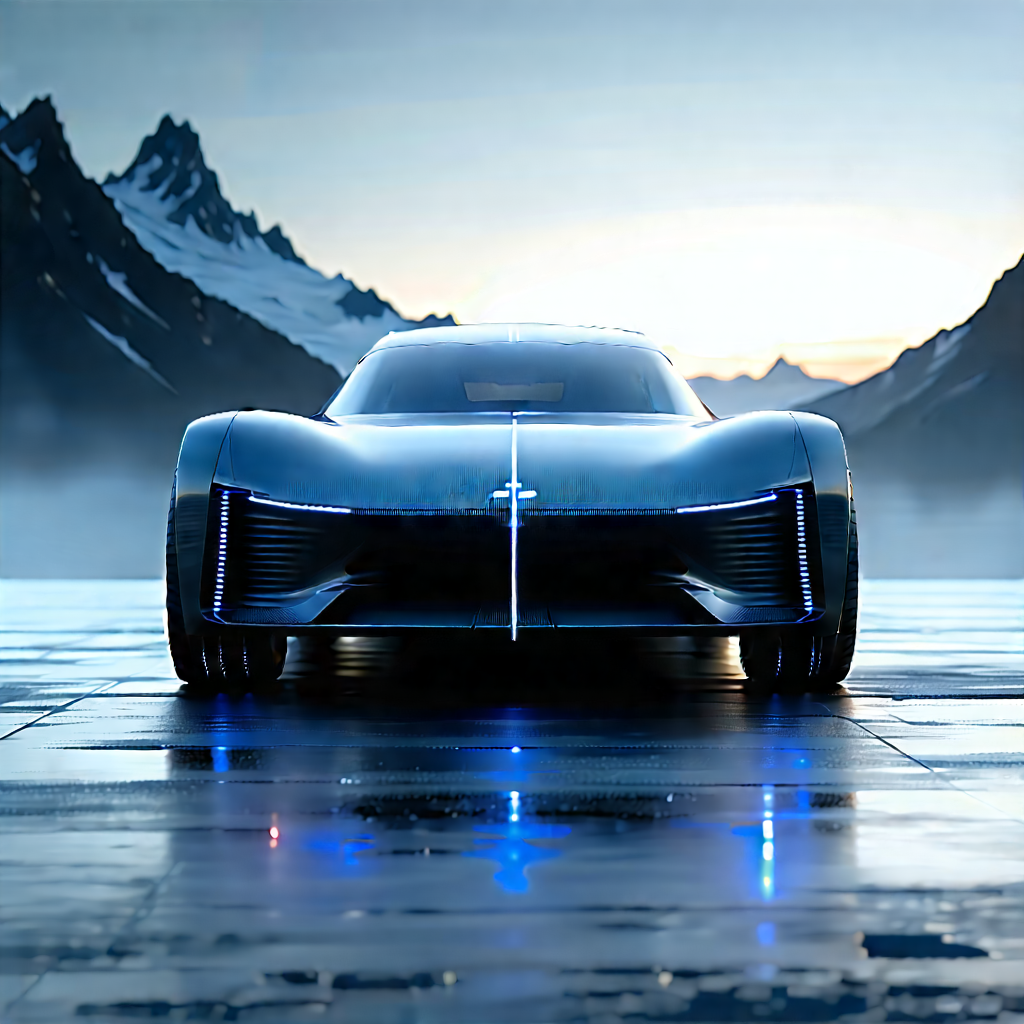 Innovative Electric Vehicle Design With Futuristic Parked
