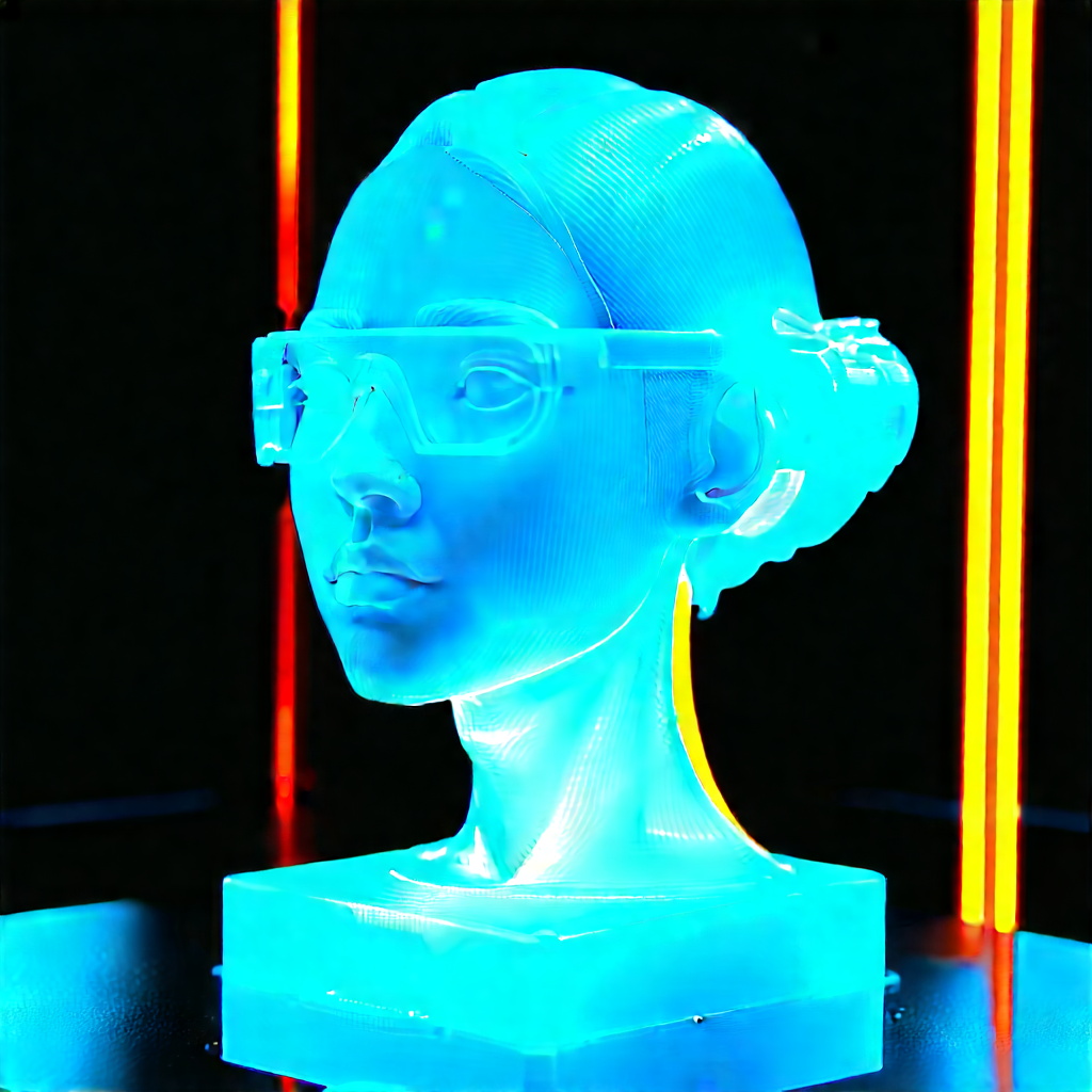 3d printer with neon accents