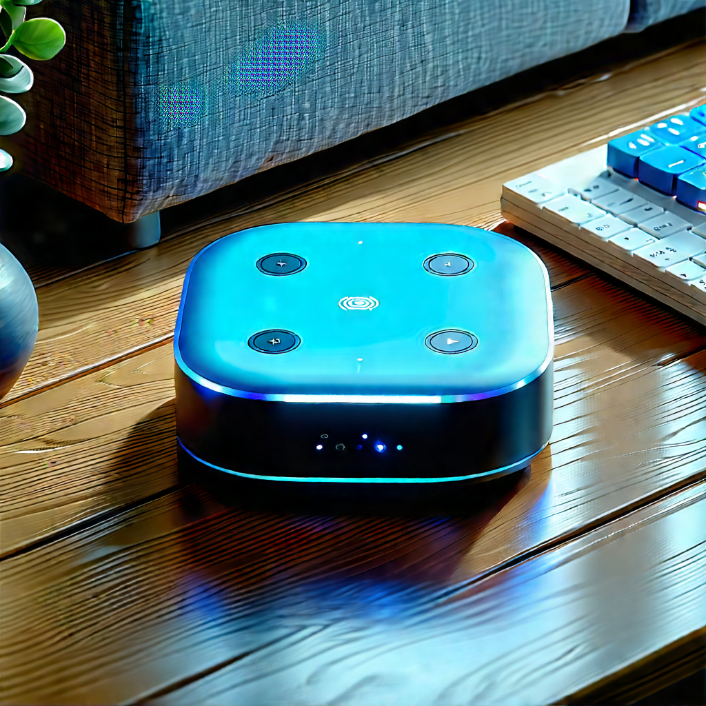 Smart Home Device With (digital:1.21) Artwork With Small Blue