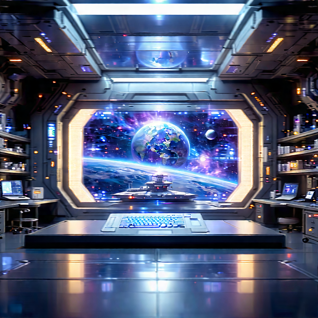 (futuristic:1.38) Research Laboratory With Image, There
