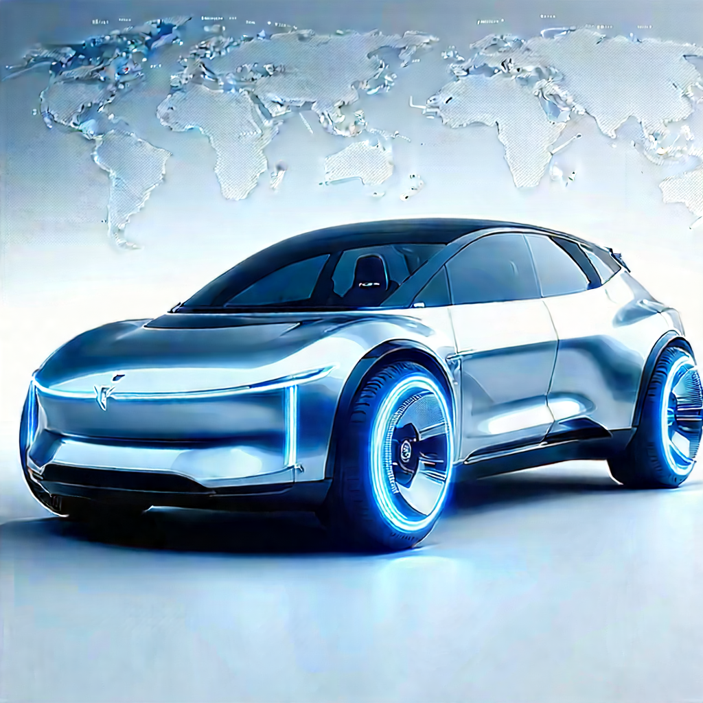 Innovative Electric Vehicle (design:1.45) With Futuristic Sleek