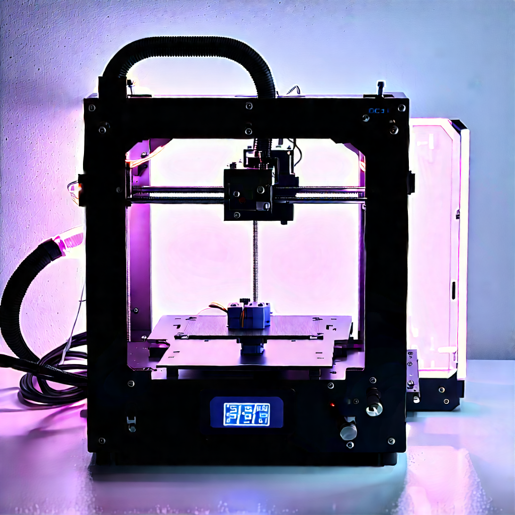3d Printer With Neon Accents With Printer Process