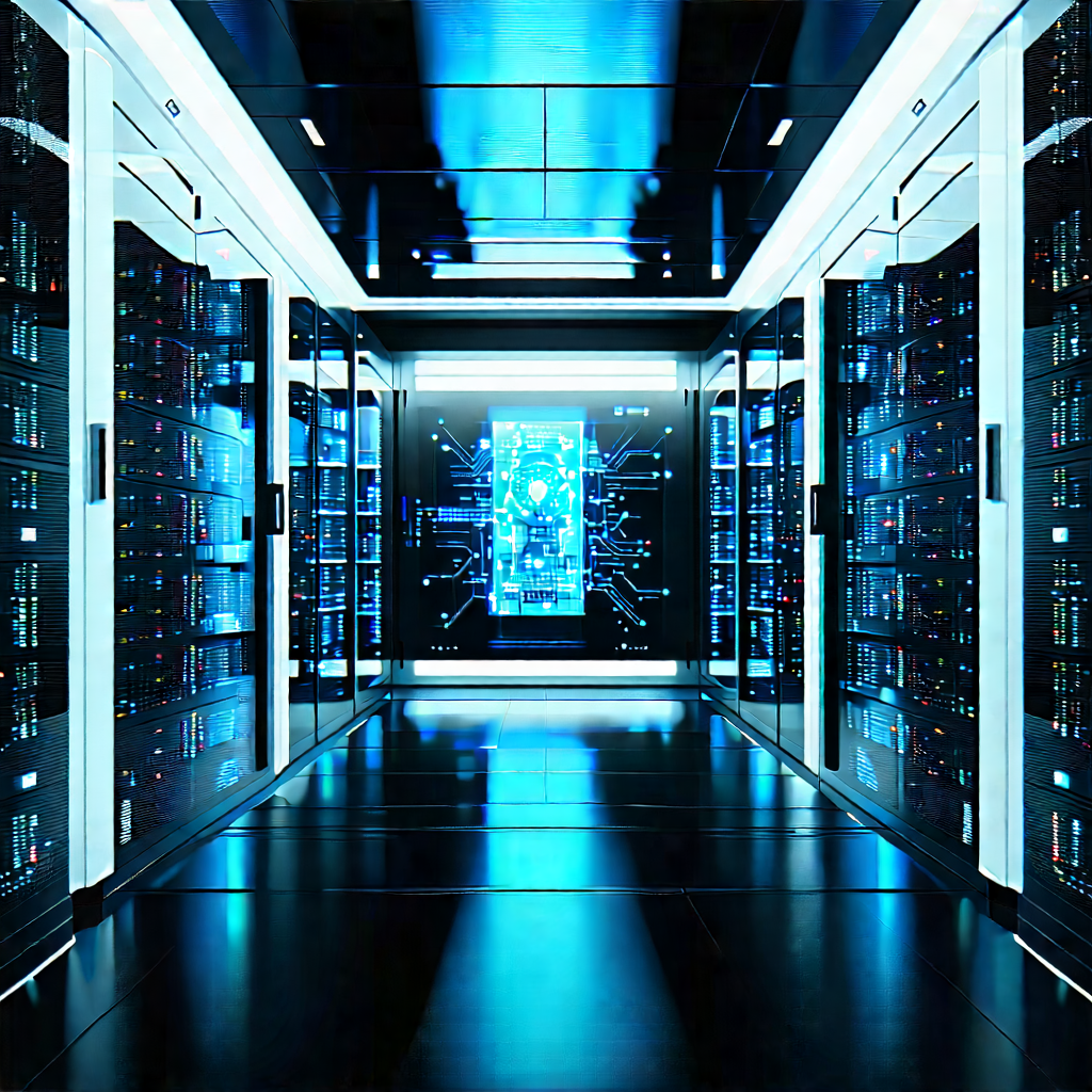 Futuristic Server Room With Image, There