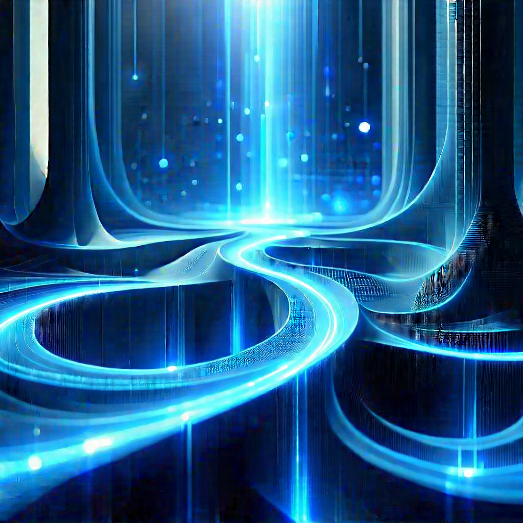 Quantum computer with blue light glow