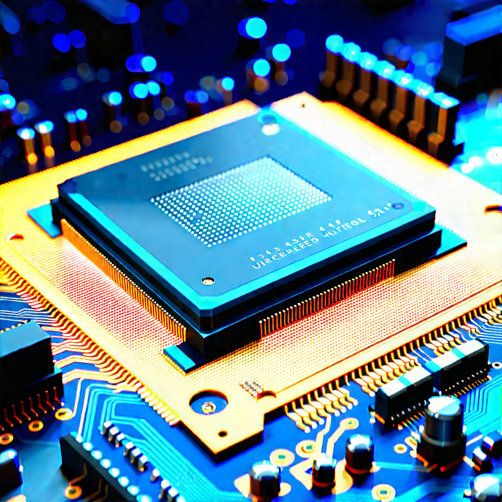 Close-up Of Microprocessor With Close-up Computer