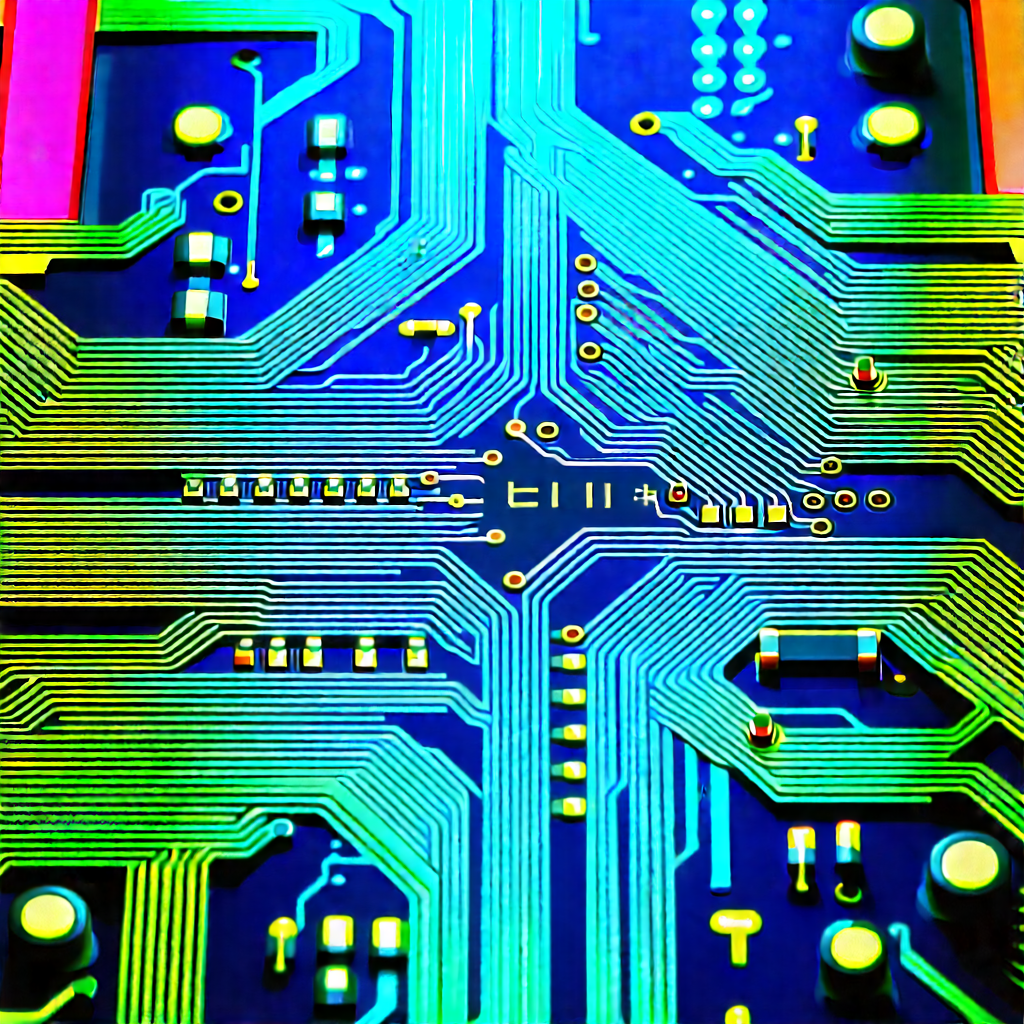Circuit board with neon accents