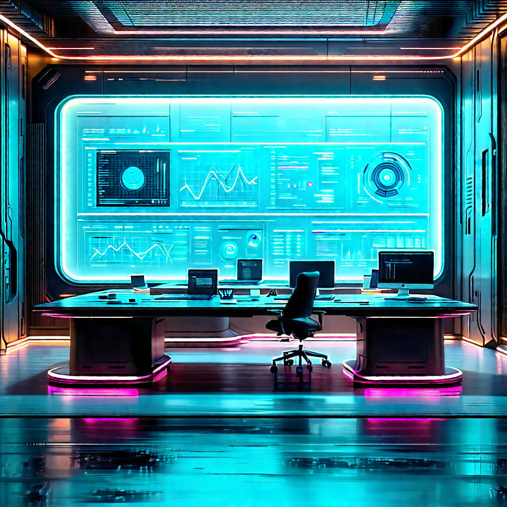 Futuristic Tech Startup Office With Image, There