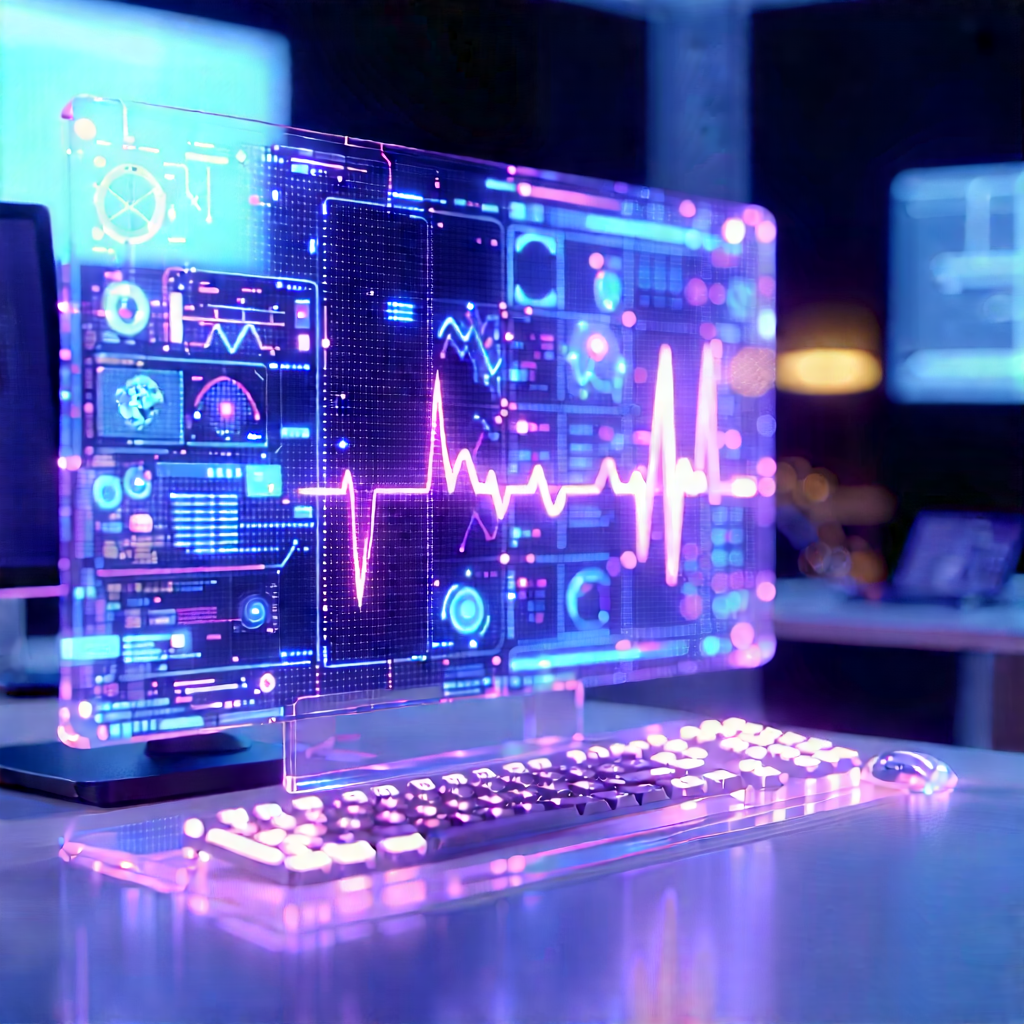Healthcare Technology In Tech Office With Computer Monitor