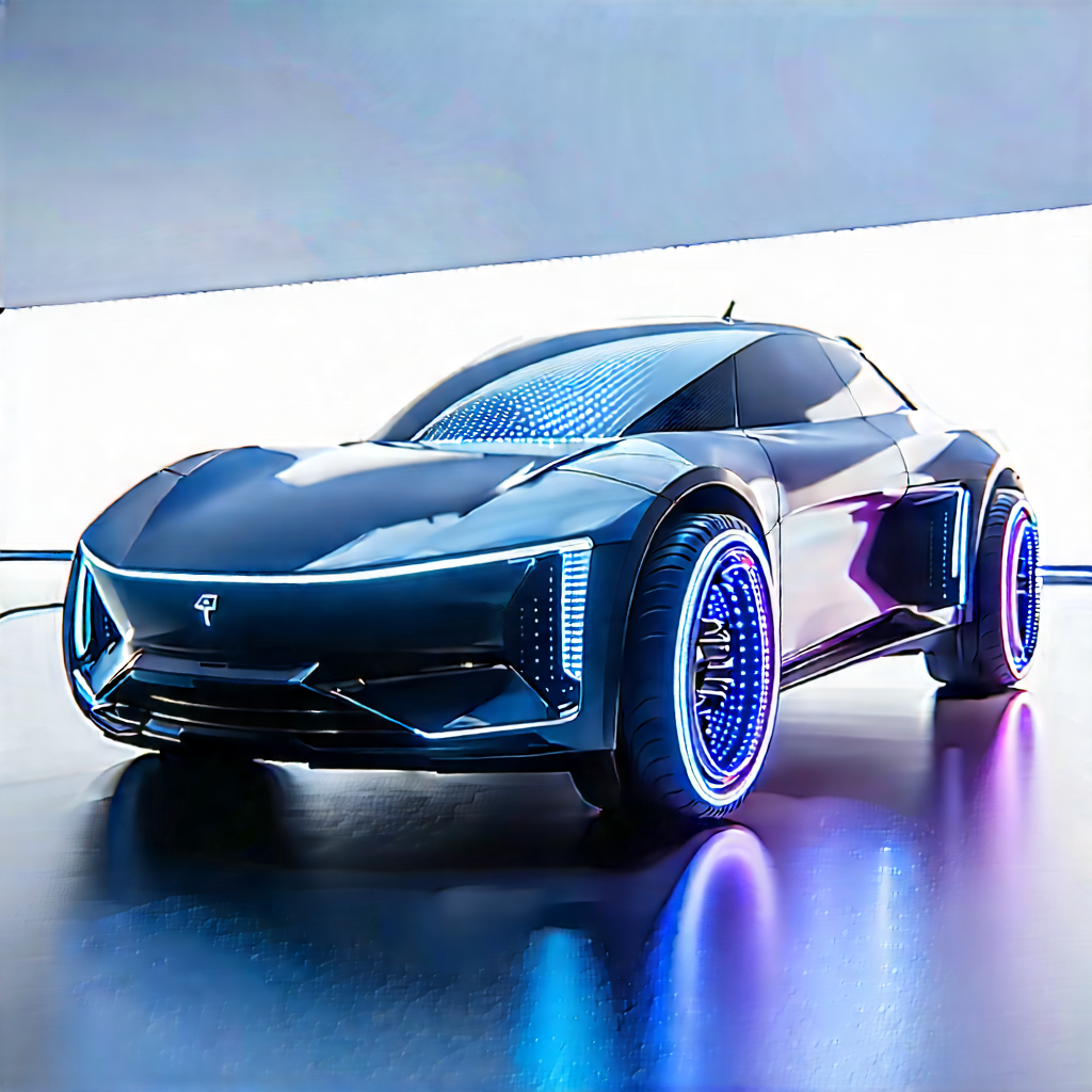 Innovative Electric Vehicle (design:1.22) With Futuristic Sleek