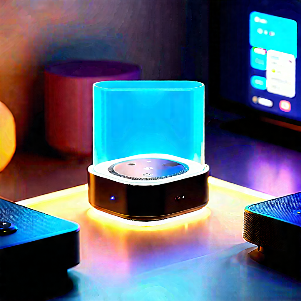 Smart home device with glowing screen