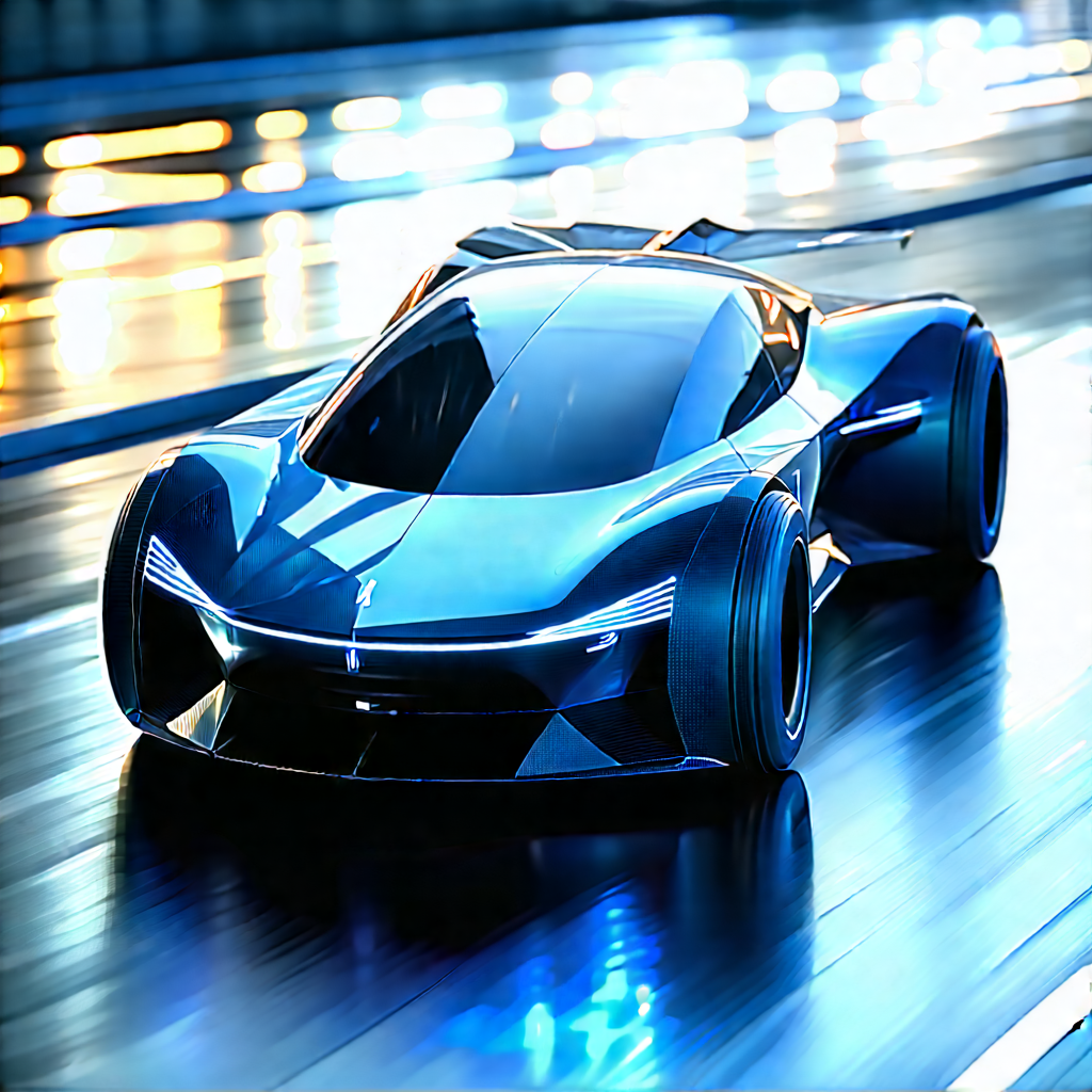 Innovative Electric Vehicle Design With Blue Sports