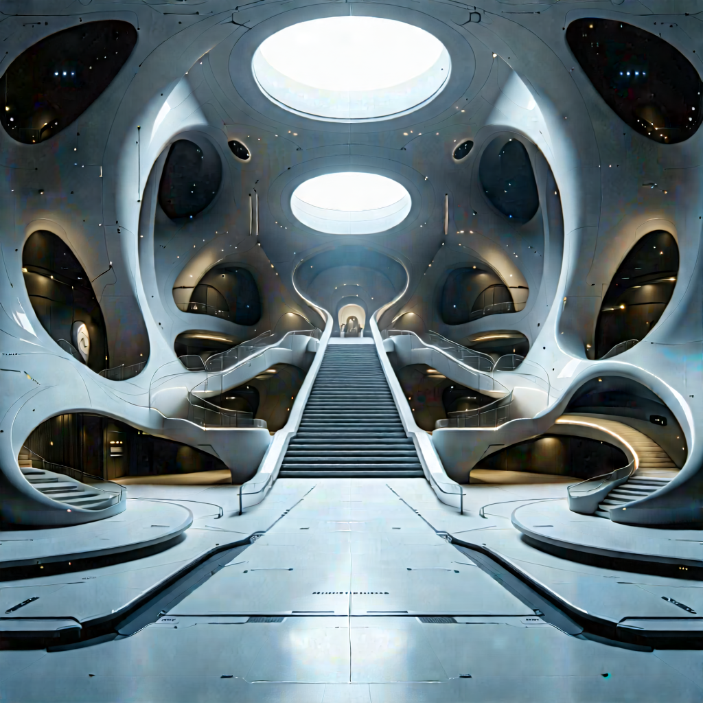 Futuristic innovation hub