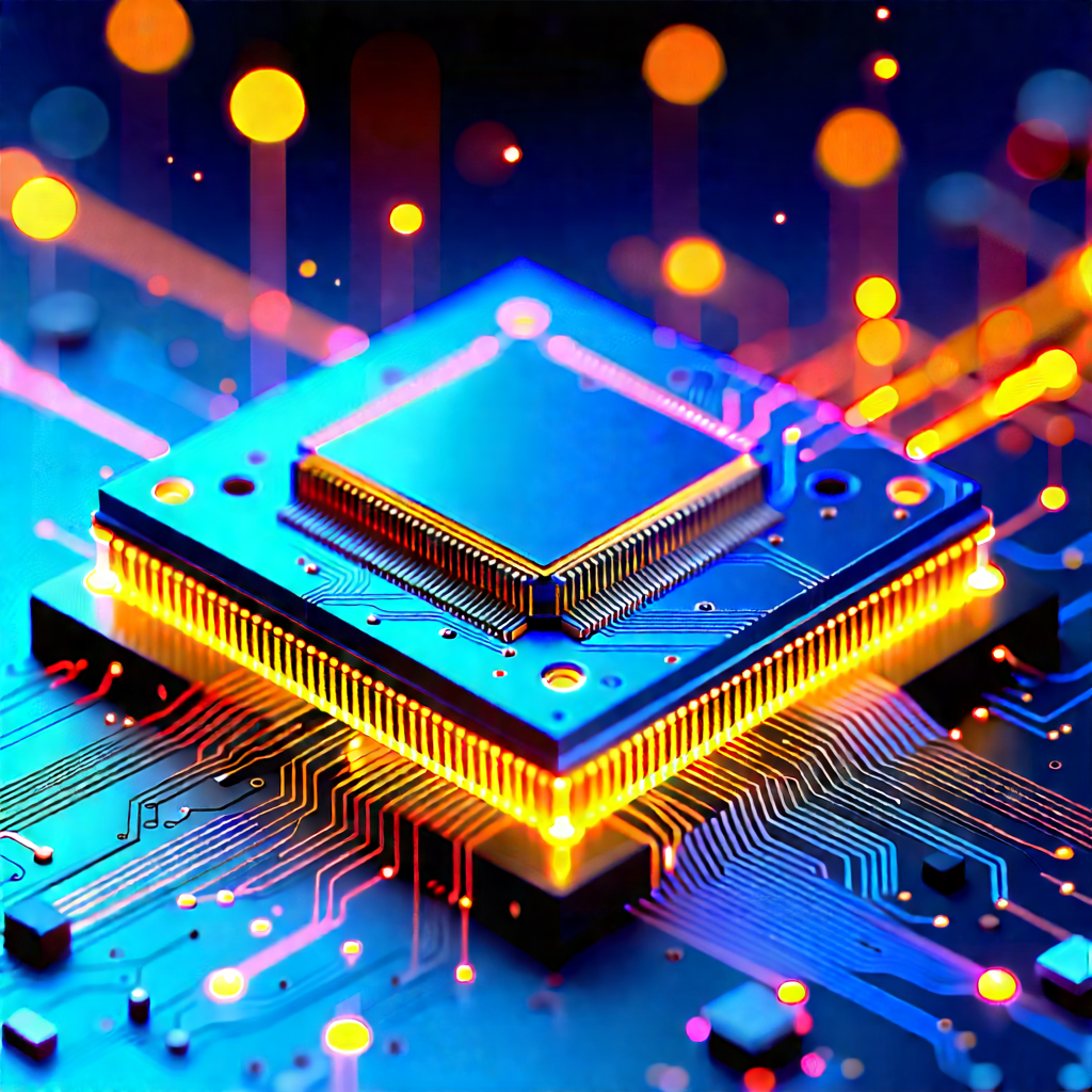 Microchip With Laser Scanning With Close-up Computer
