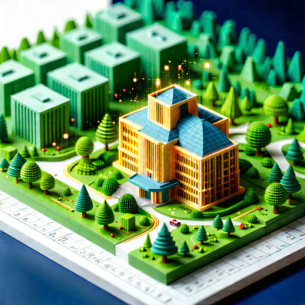 Financial Technology In Tech Office With Green Model