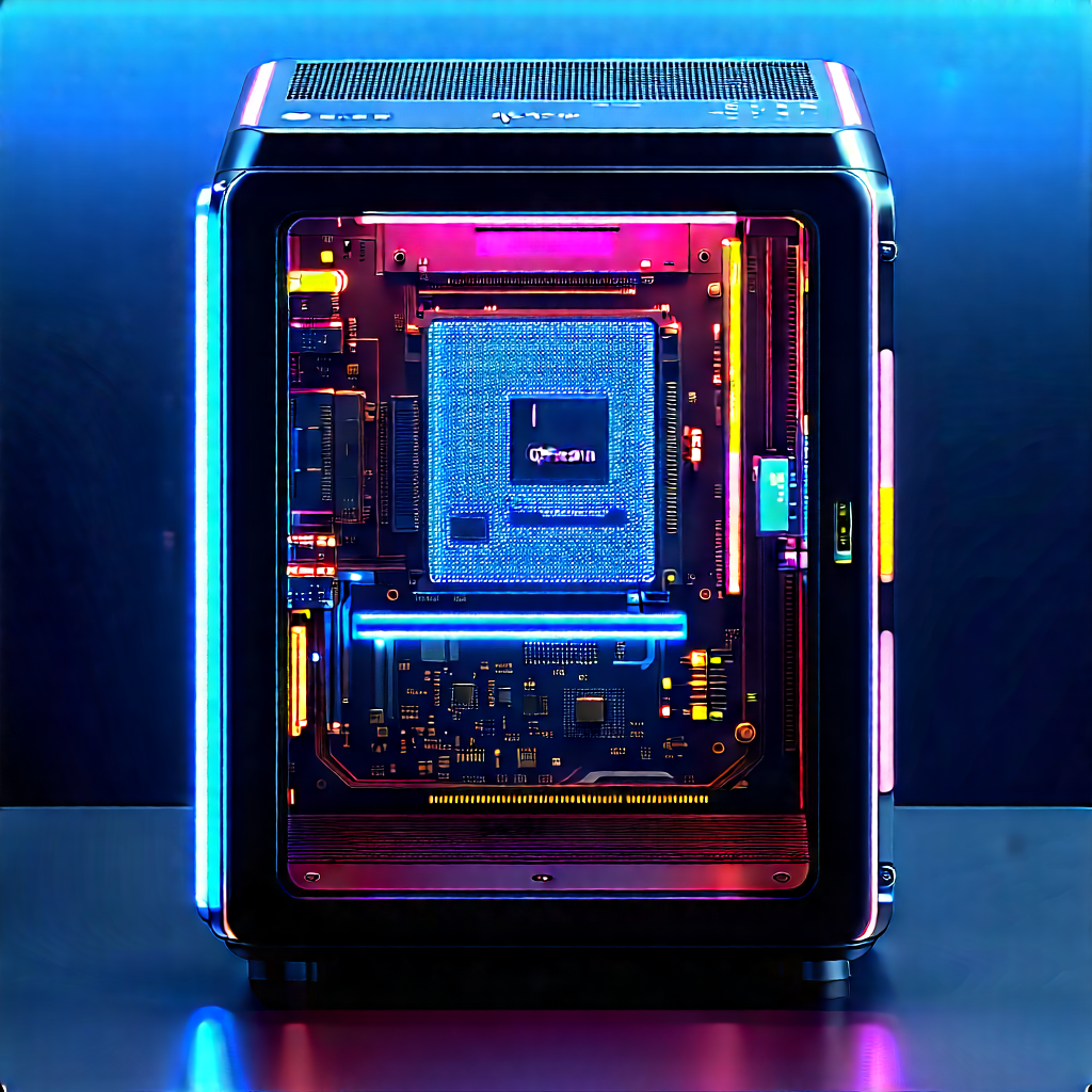 Quantum computer with neon accents