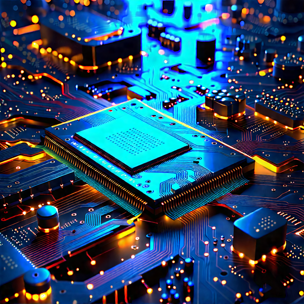 Circuit board with neon accents